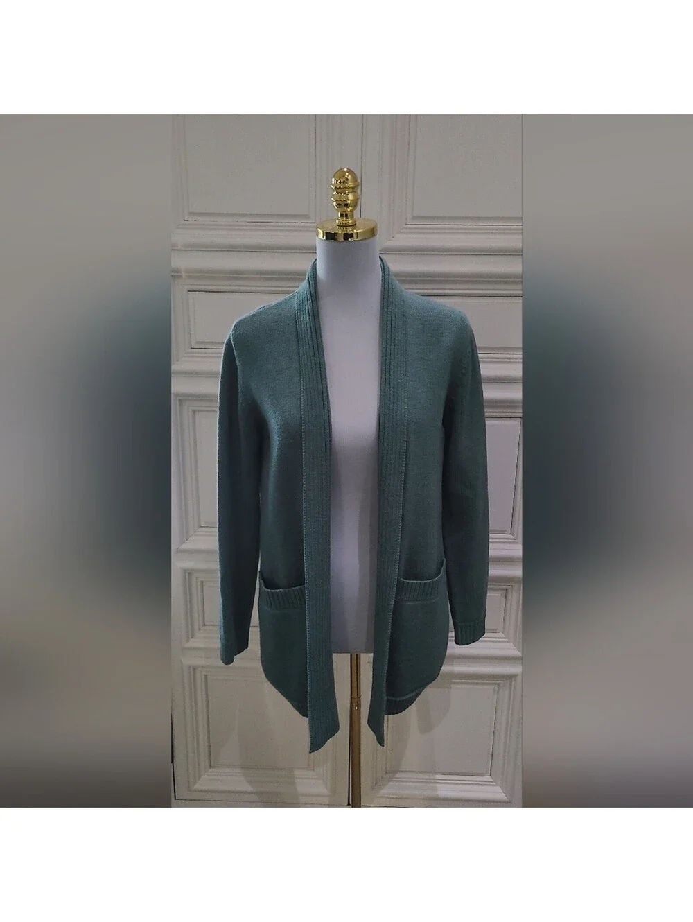 Tori Burch Open Front Womens Cardigan Sweater - Soft Green. Size XSmall.